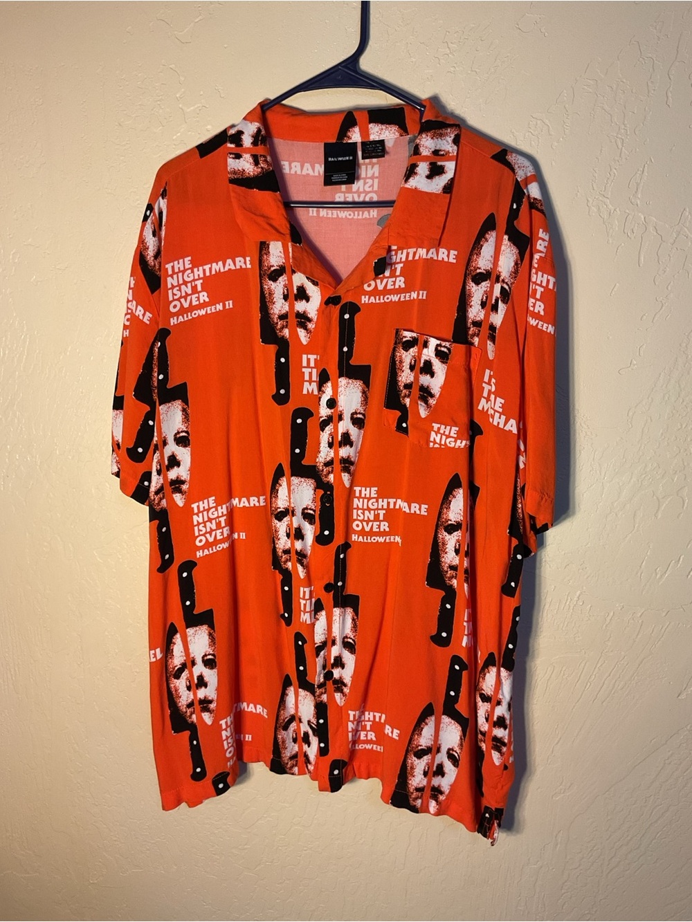 Halloween II Michael Myers Orange Button-Up Shirt 3X